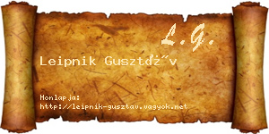 Leipnik Gusztáv névjegykártya